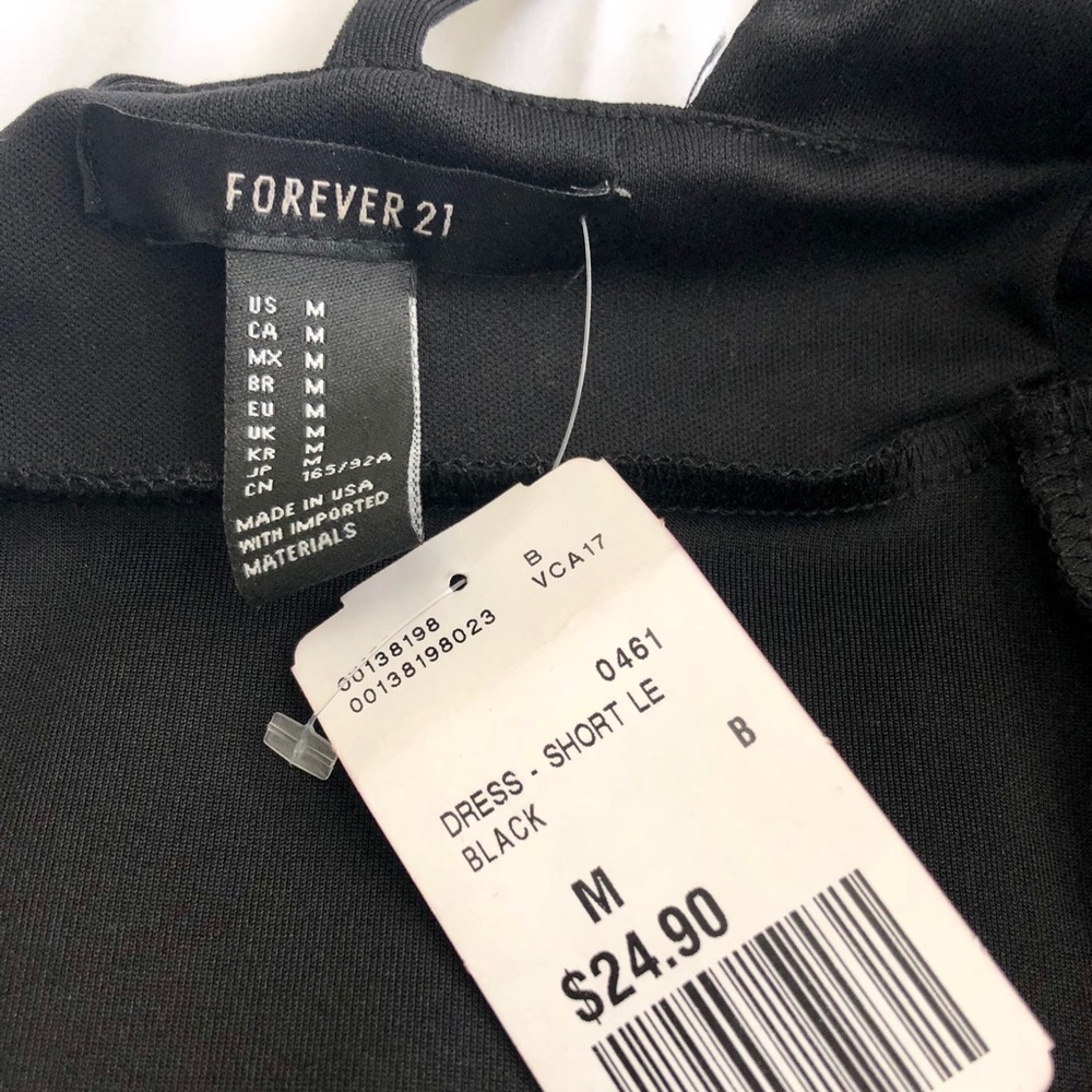 Forever 21 Black Strappy Plunge Mini Dress - Picture 3 of 3